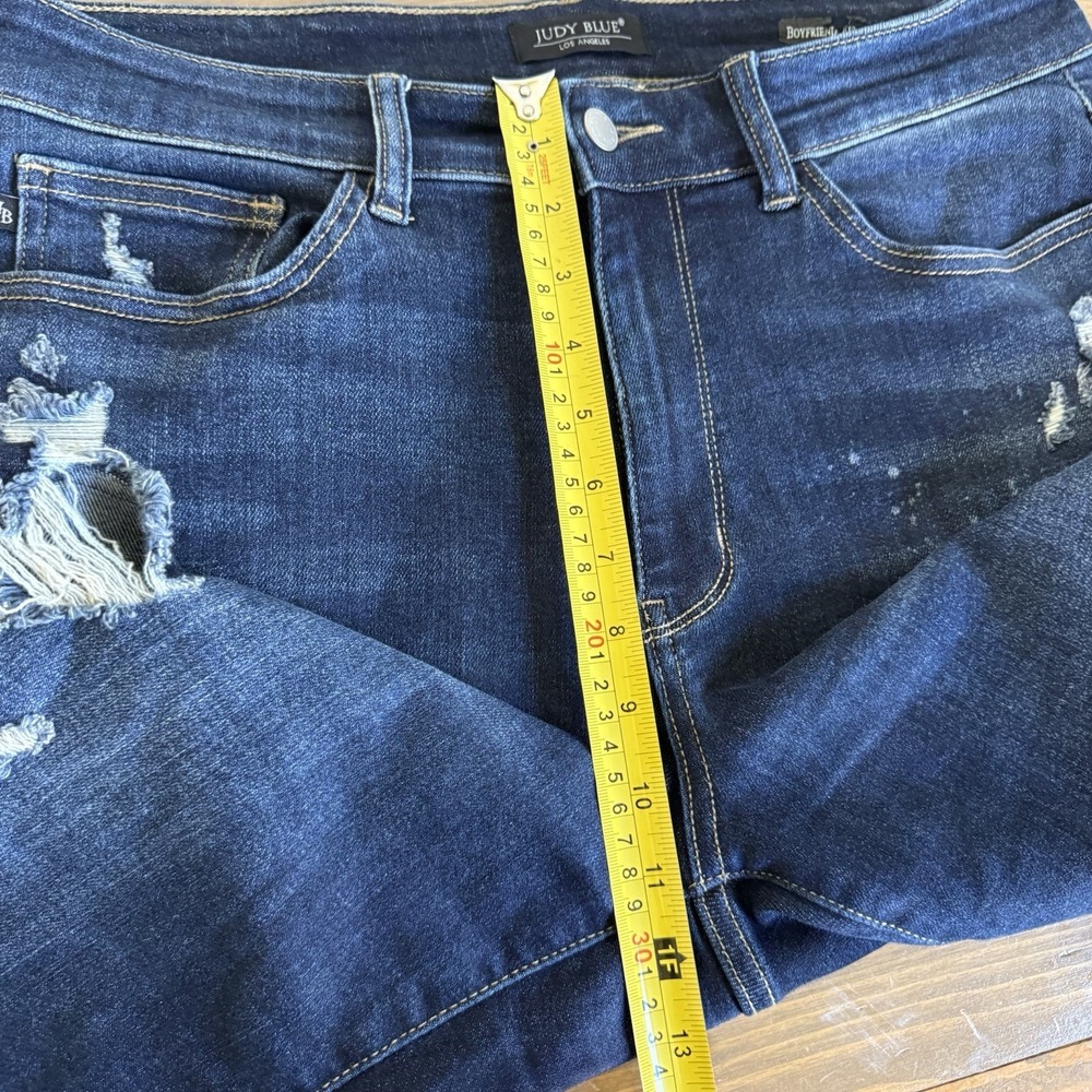 Judy Blue Womens 14W Blue High Rise Boyfeiwnd‎ Fit Distressed Denim Jeans - Picture 8 of 9